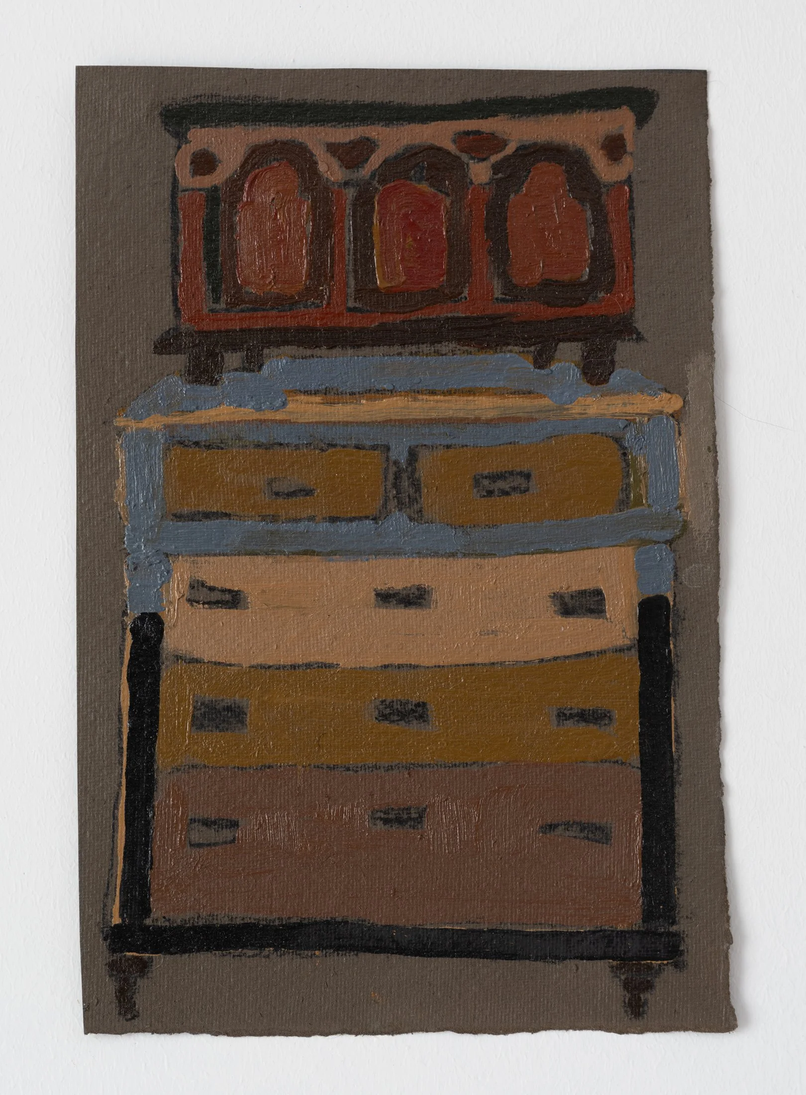 Mujer sin corazón, oil on paper, 10.5 × 7 in., 2025