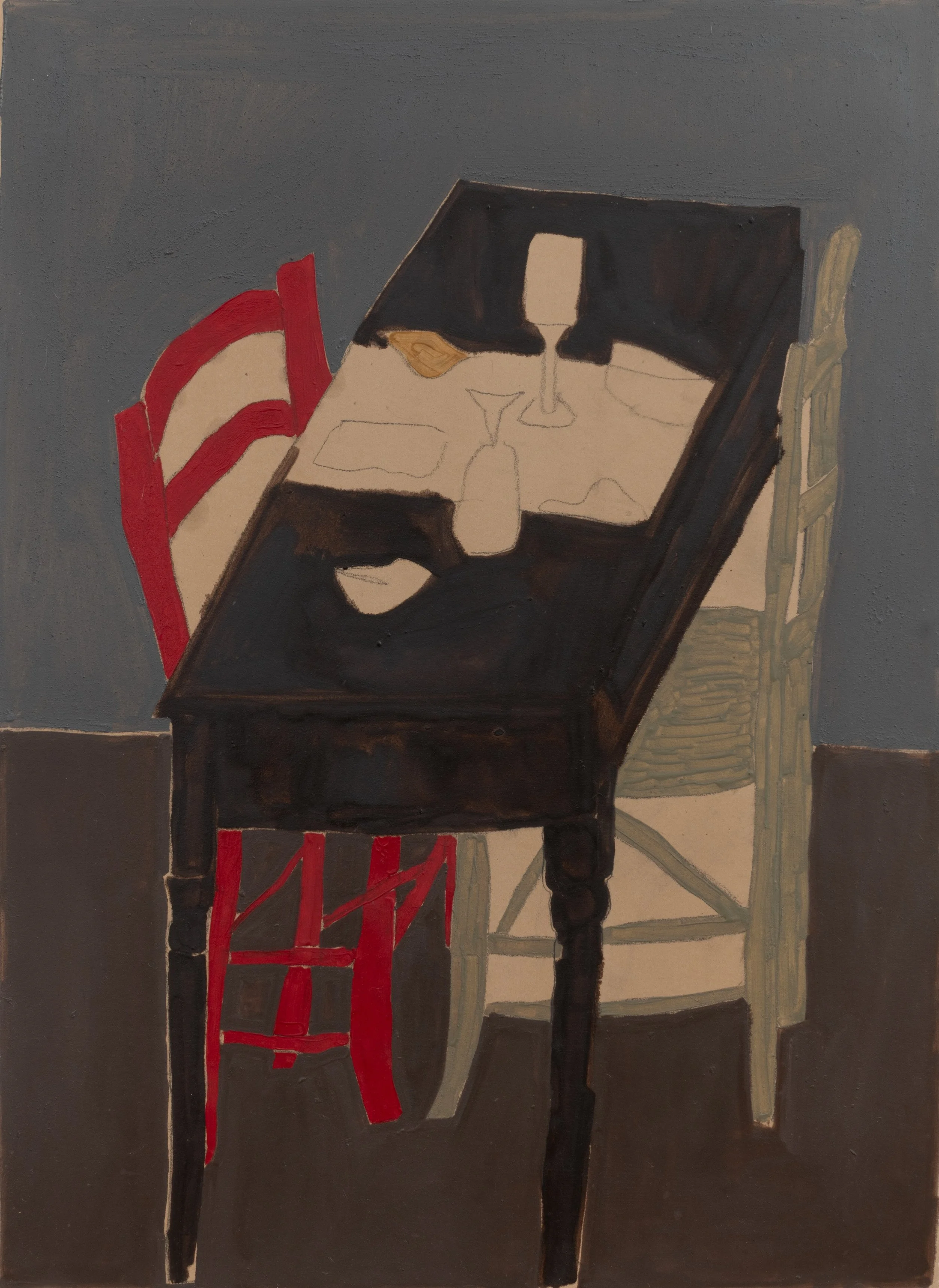 Beholding and jubilant soul, oil on paper, 30 × 22 in., 2023