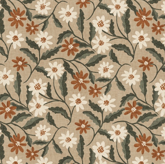 flowing boho daisies - sand beige