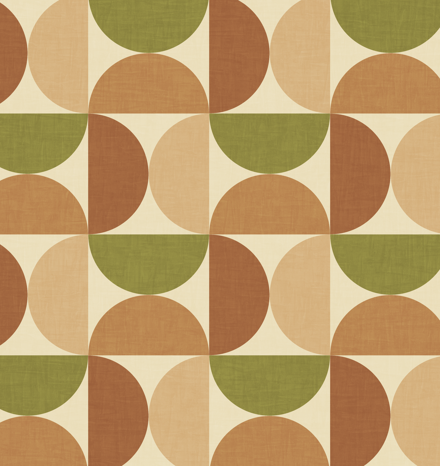 mid mod half circles green and orange
