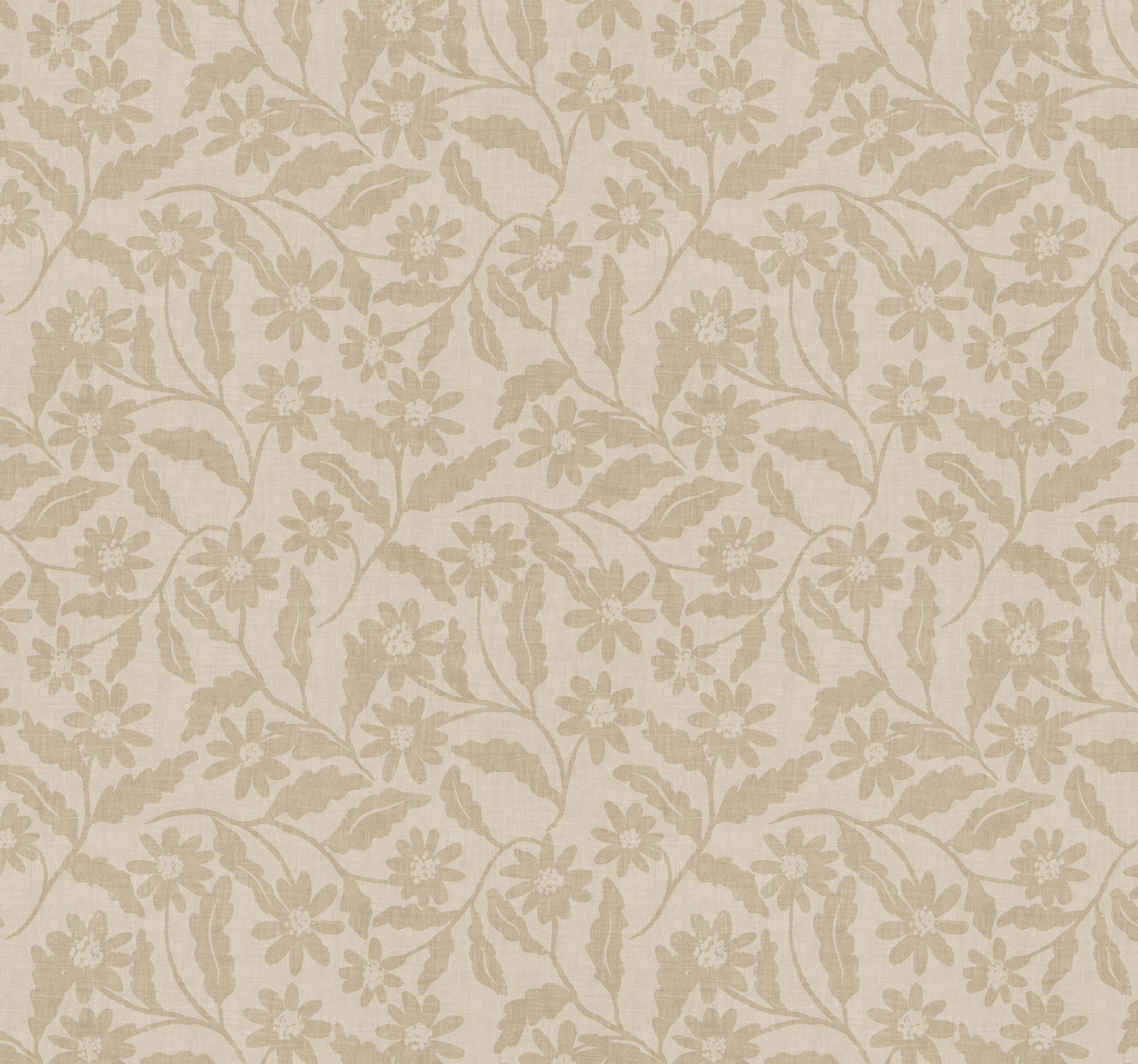 boho daisies - tonal sand beige