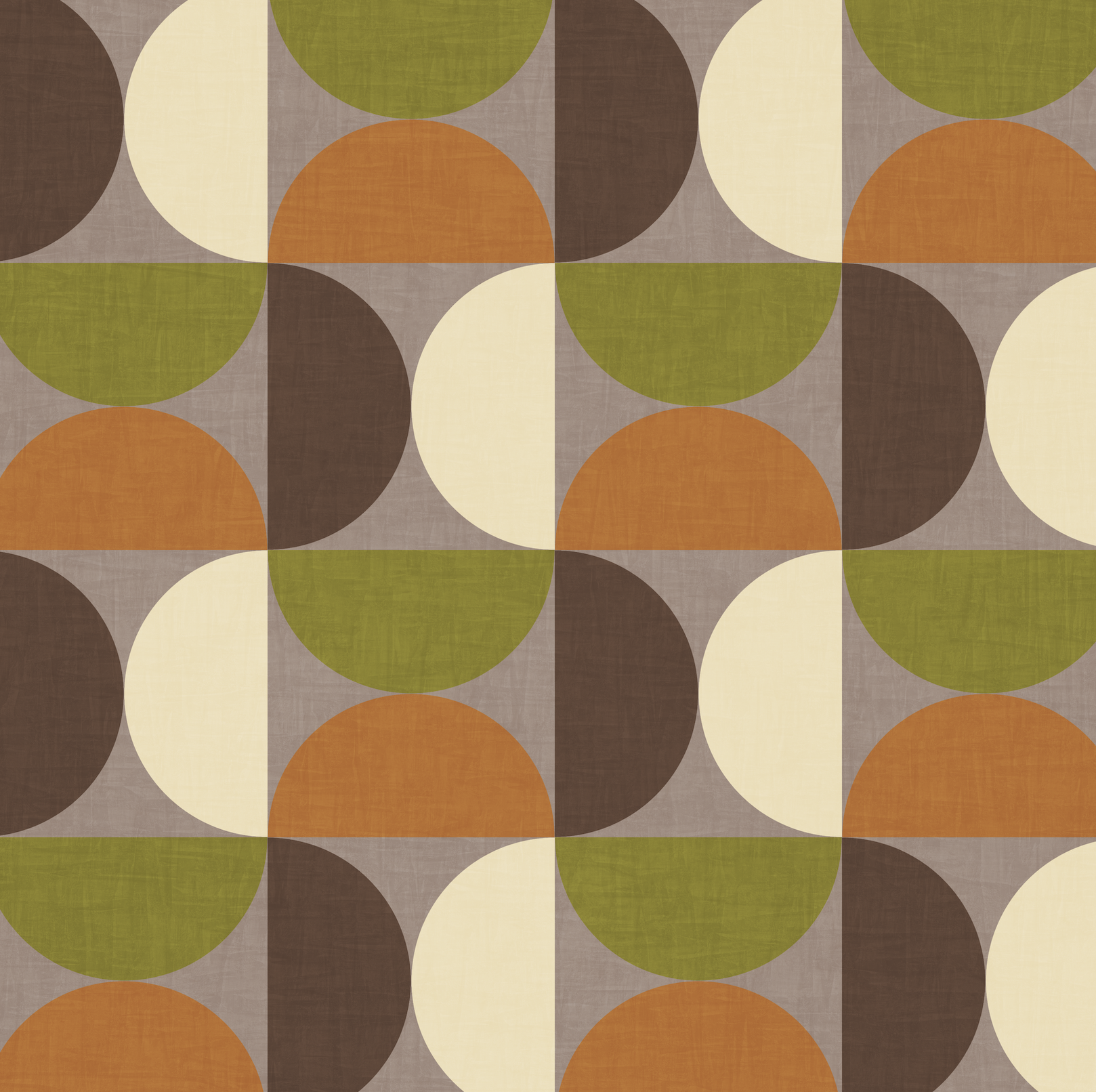 mid mod half circles brown orange green