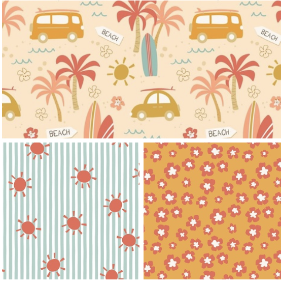 retro seaside - coral