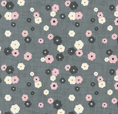 ditsy daisies - slate gray