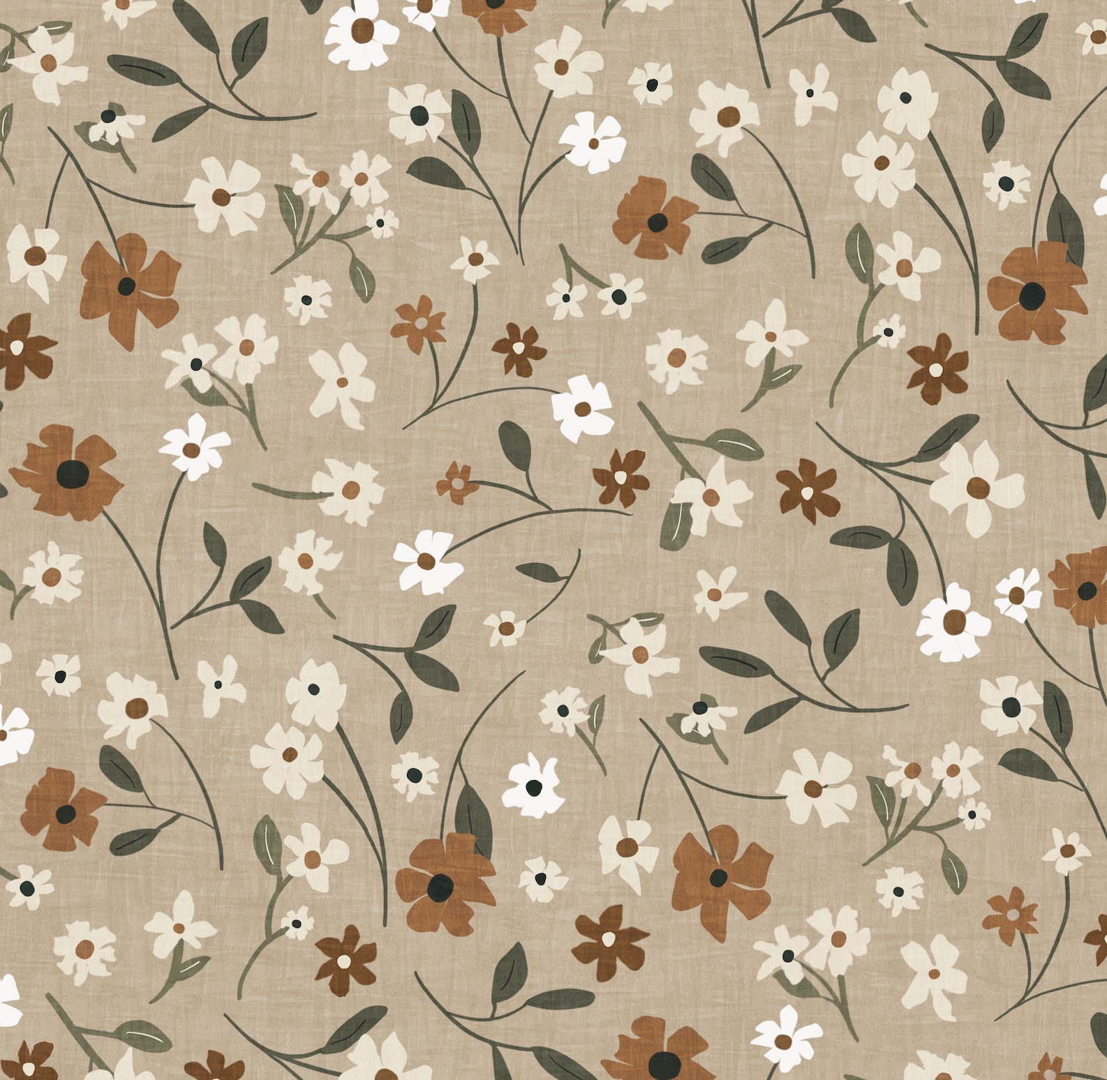scattered wildflowers - sand beige