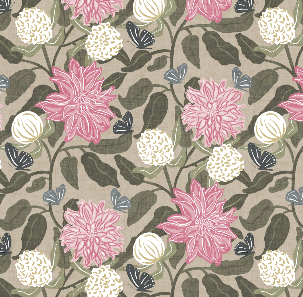 spring reverie floral - pink / beige