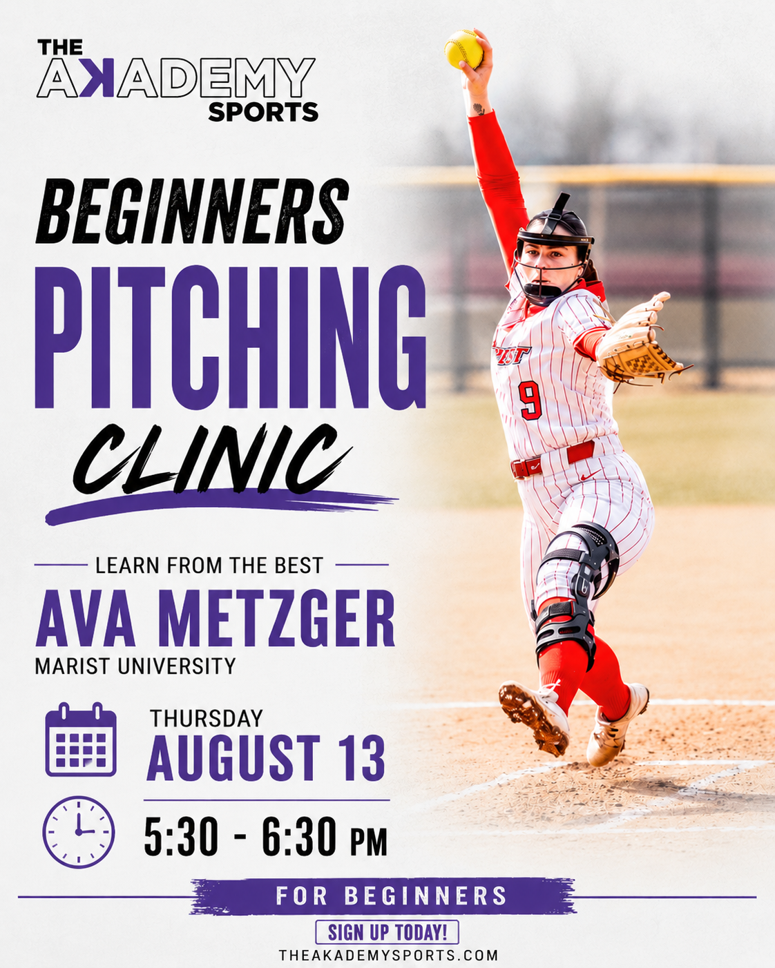 Thursday, August 13 | Beginners Pitching Clinic with Ava Metzger