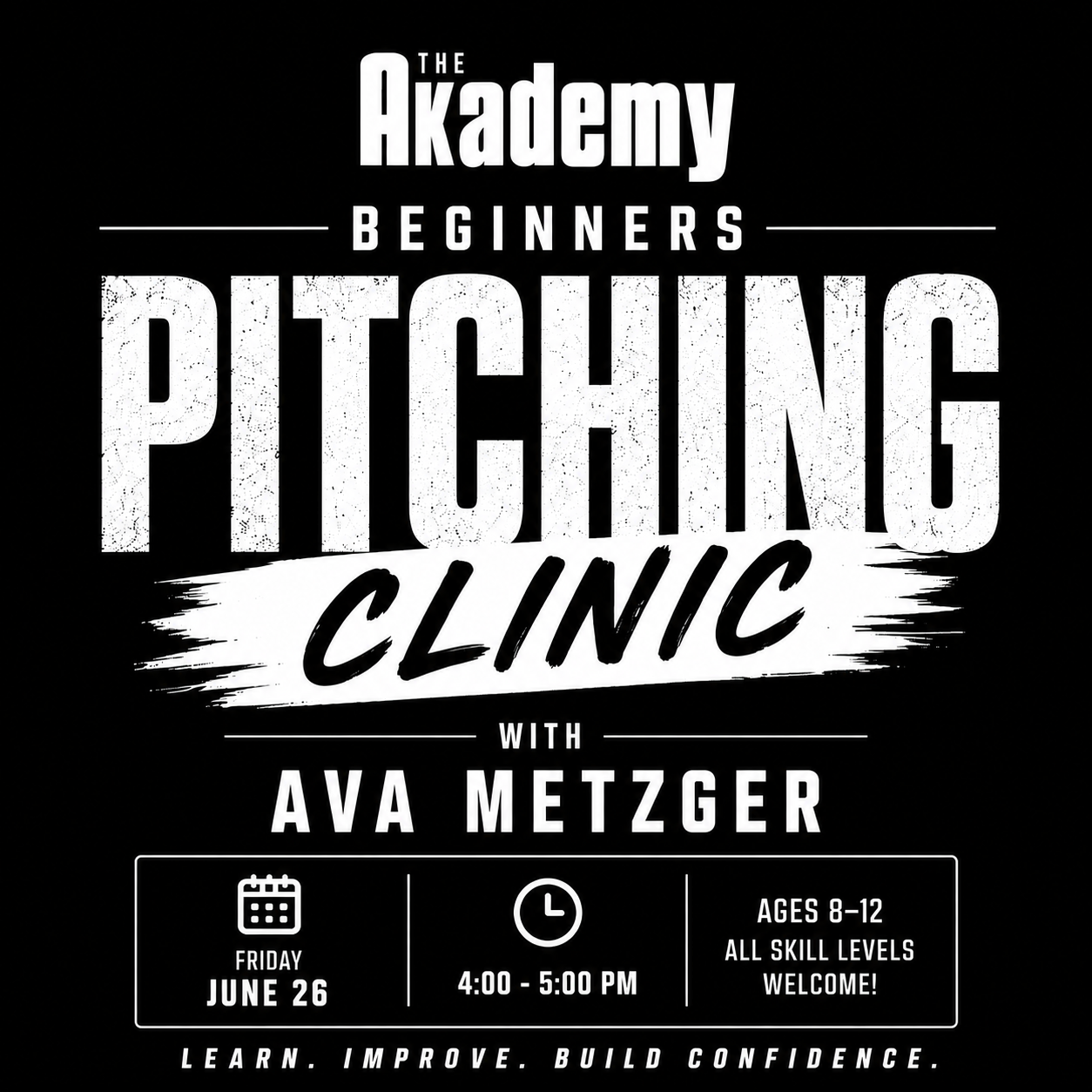 Friday, June 26 | Beginners Pitching Clinic with Ava Metzger