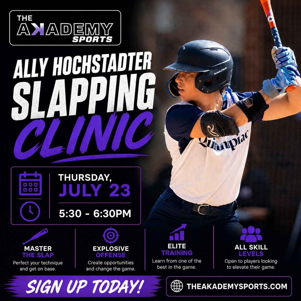 Thursday, July 23 | Hitting & Slapping Clinic with Ally Hochstadter