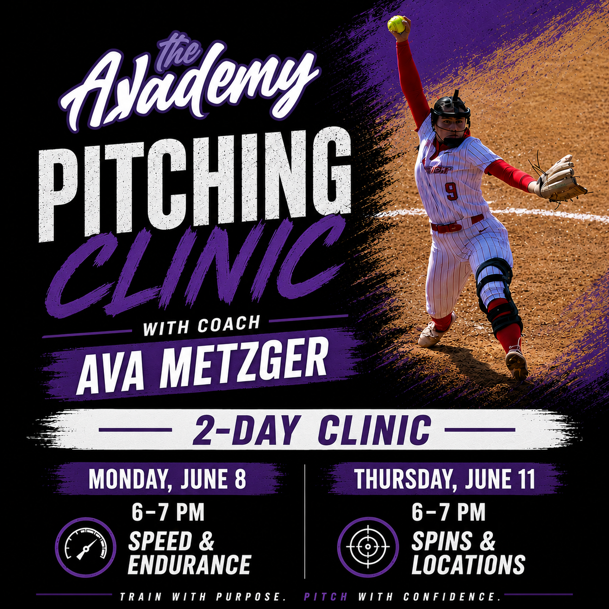 Pitching Practice with Ava Metzger - Monday, June 8 & Thursday, June 11