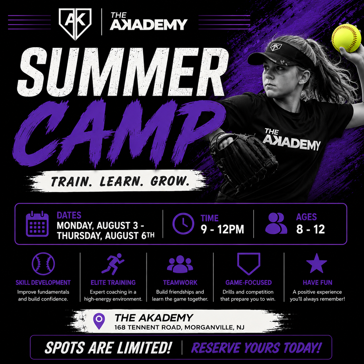 Monday, August 3 - Thursday, August 6 | Summer Softball Camp (Ages 8-12)