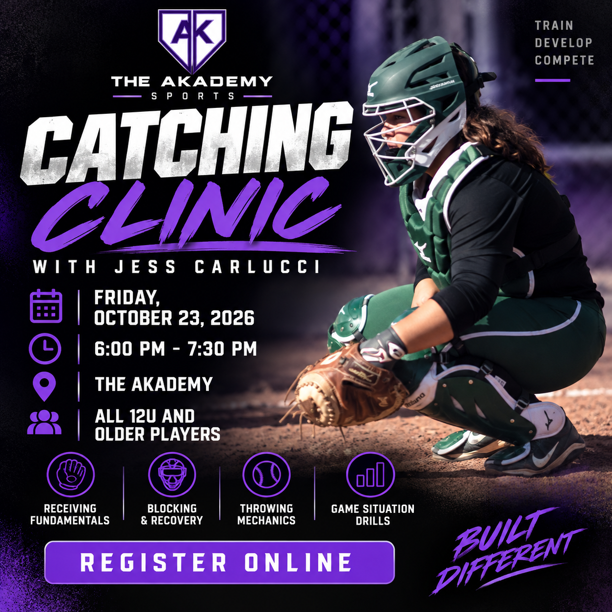 Friday, October 23 | Catching Practice with Jess Carlucci