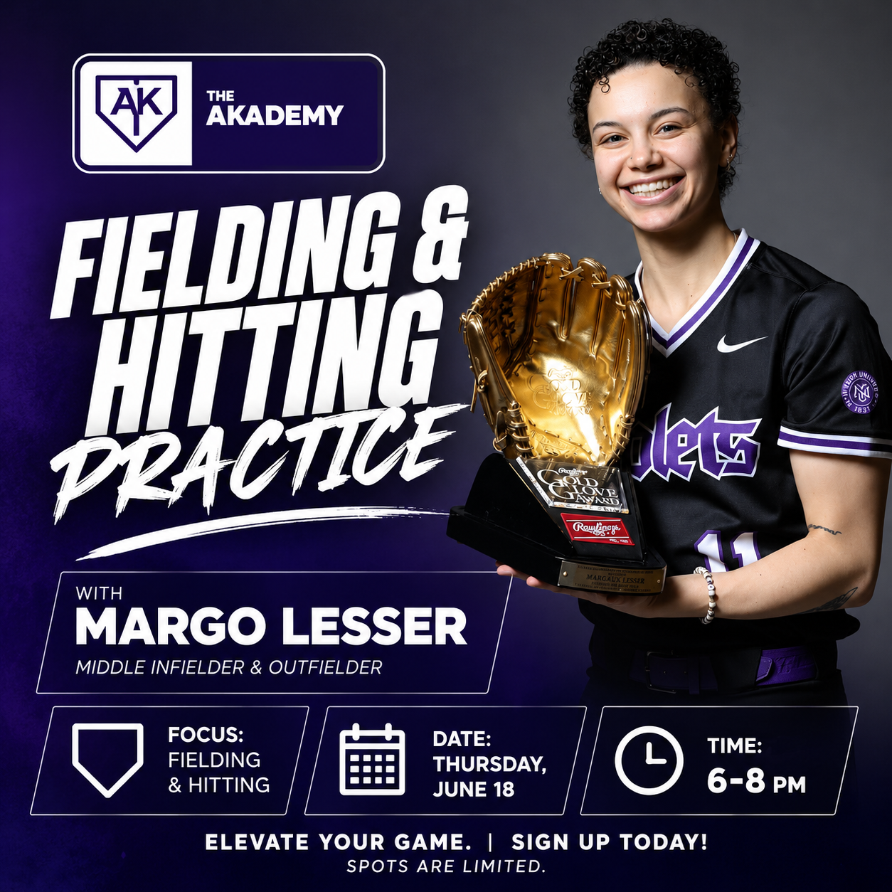 Thursday, June 18 | Hitting & Fielding Clinic with Margo Lesser
