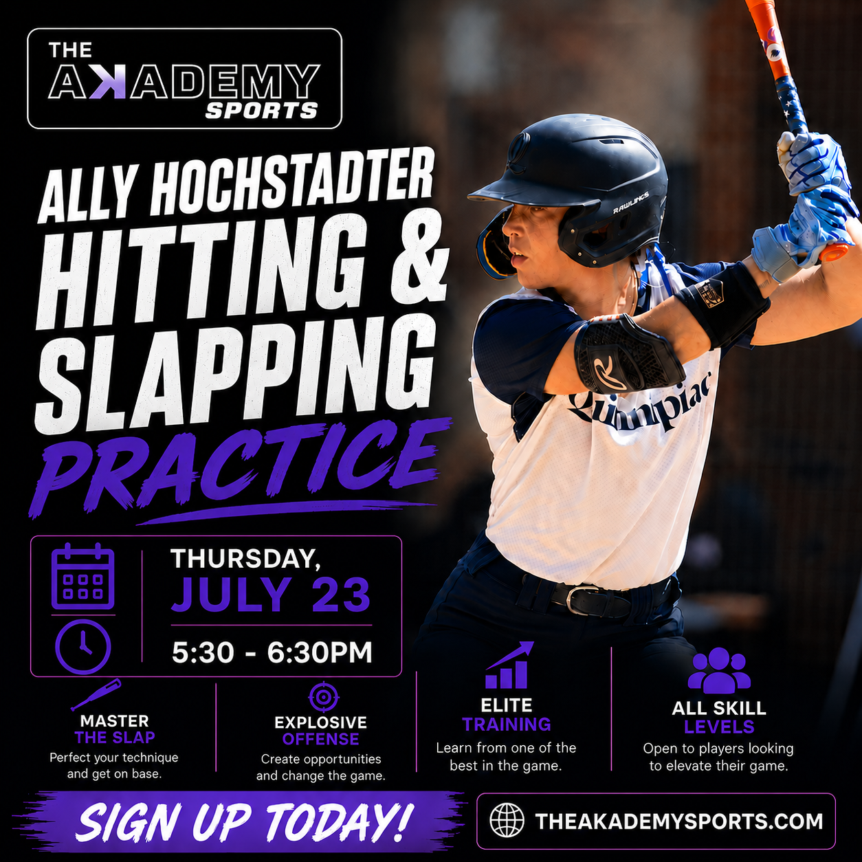 Thursday, July 23 | Hitting & Slapping Clinic with Ally Hochstadter