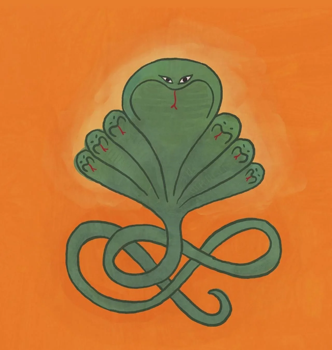 In the words of my niece &ldquo;Krishna dances on him&rdquo; 🐍💚