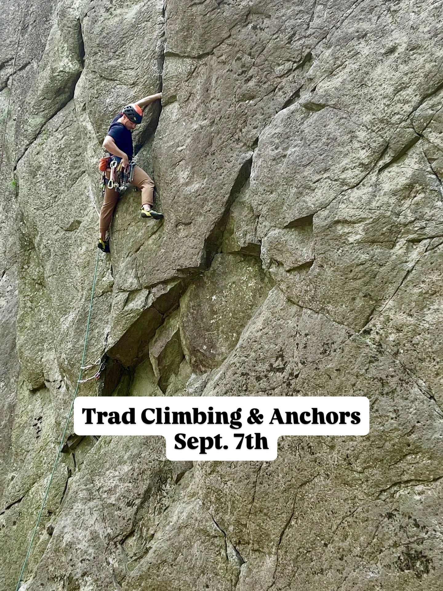 Become fluent in trad climbing&mdash;right in your backyard.
Are you an experienced sport lead climber? Ready to elevate your game with removable protection, anchors, and crack techniques? Join our Trad Climbing &amp; Anchors Course at Broughton Bluf