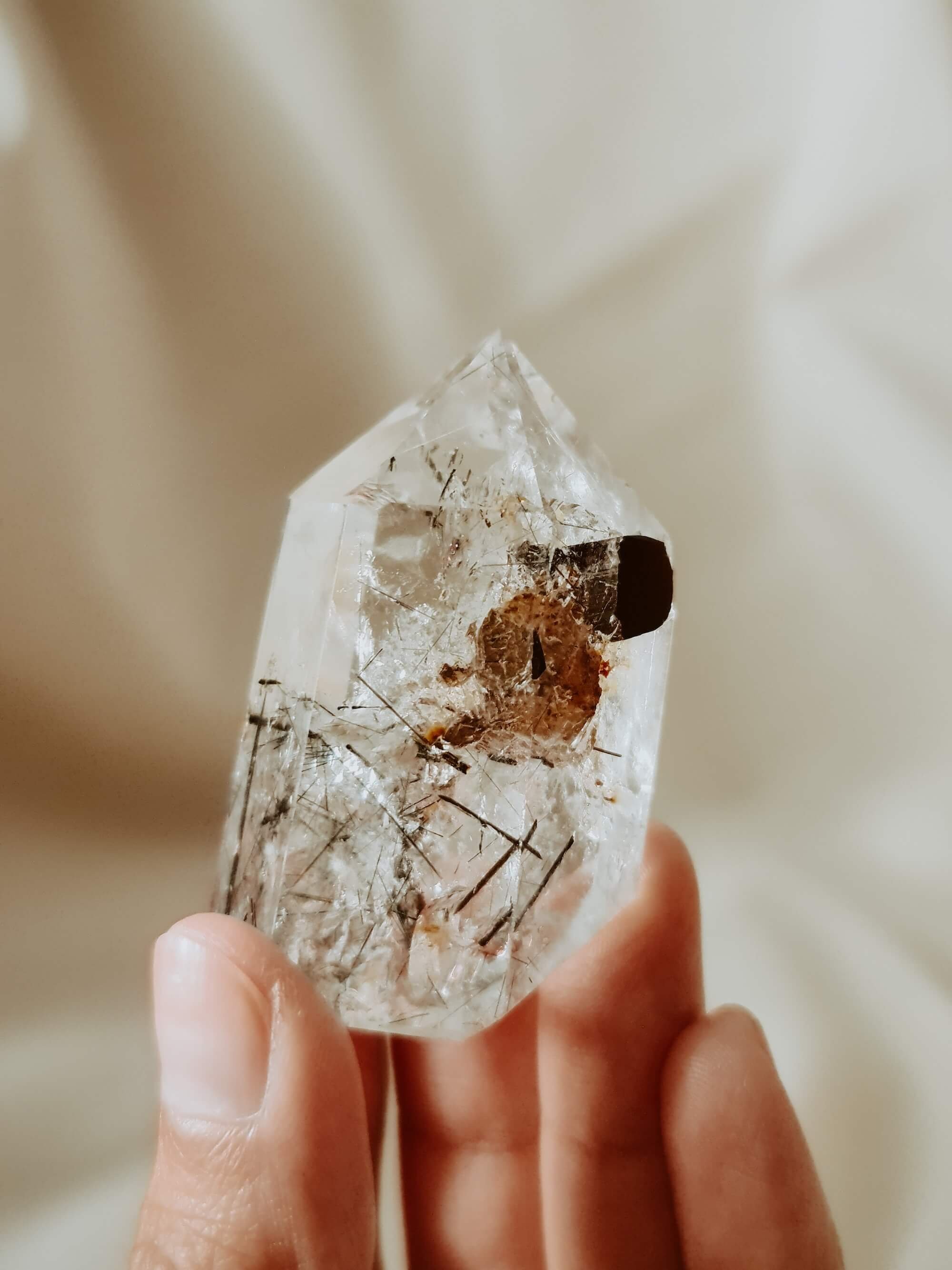 Rutilated Quartz with Black Tourmaline