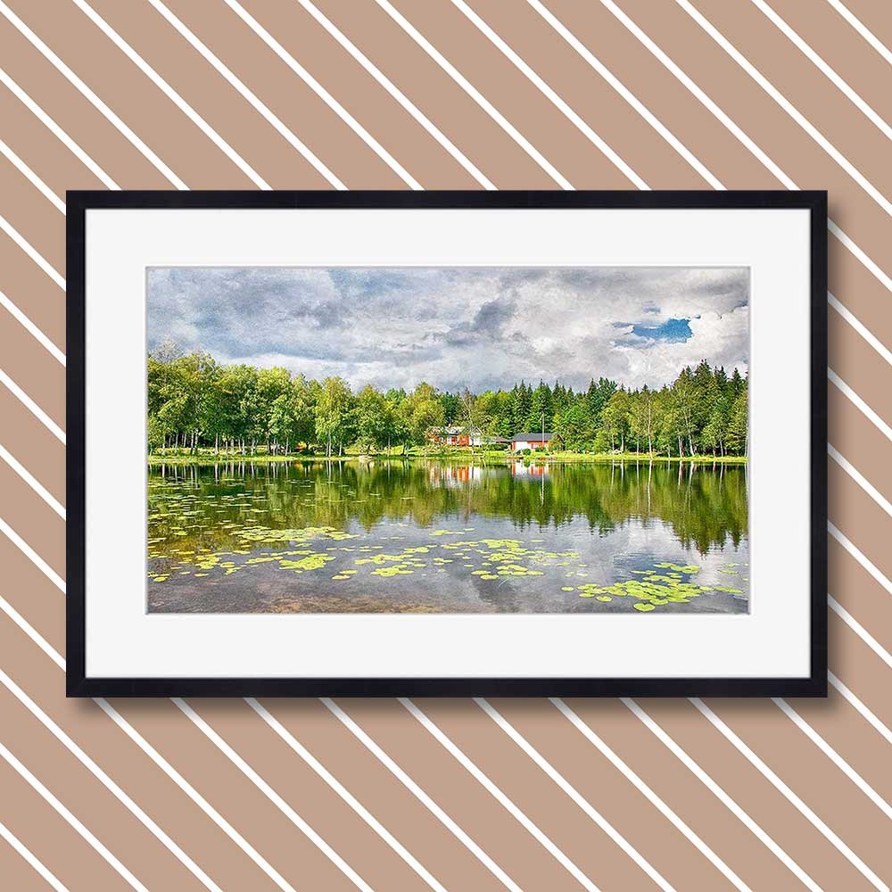 titel: schwedischer waldsee
