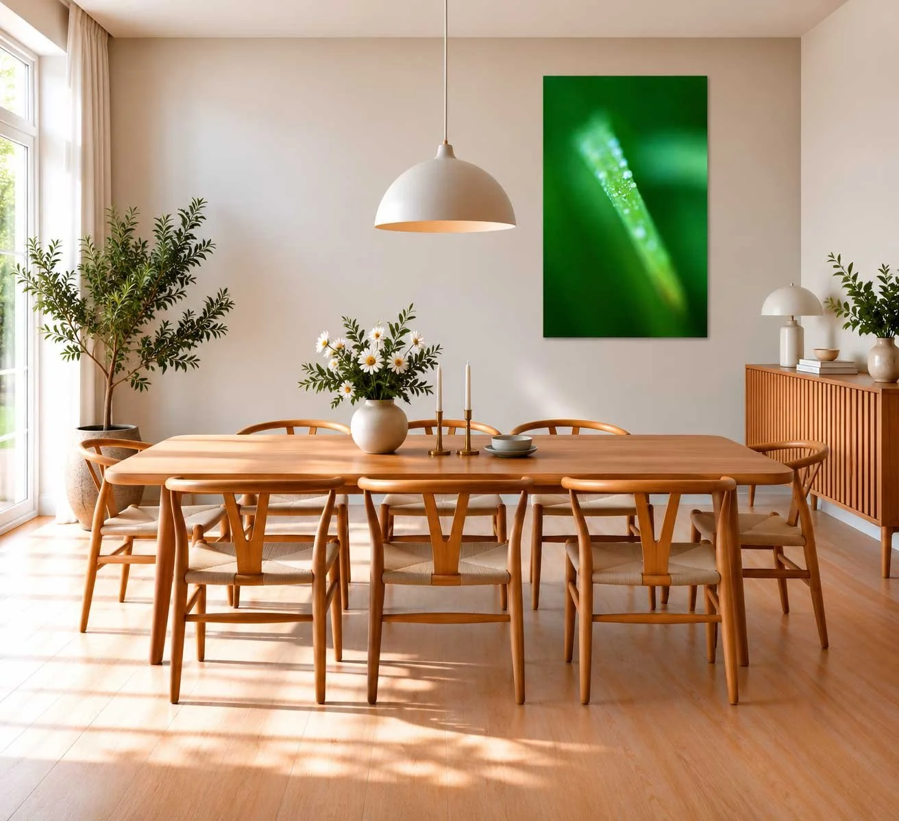 Lyst-nordisk-spisestue-med-grøn-kunst.jpg