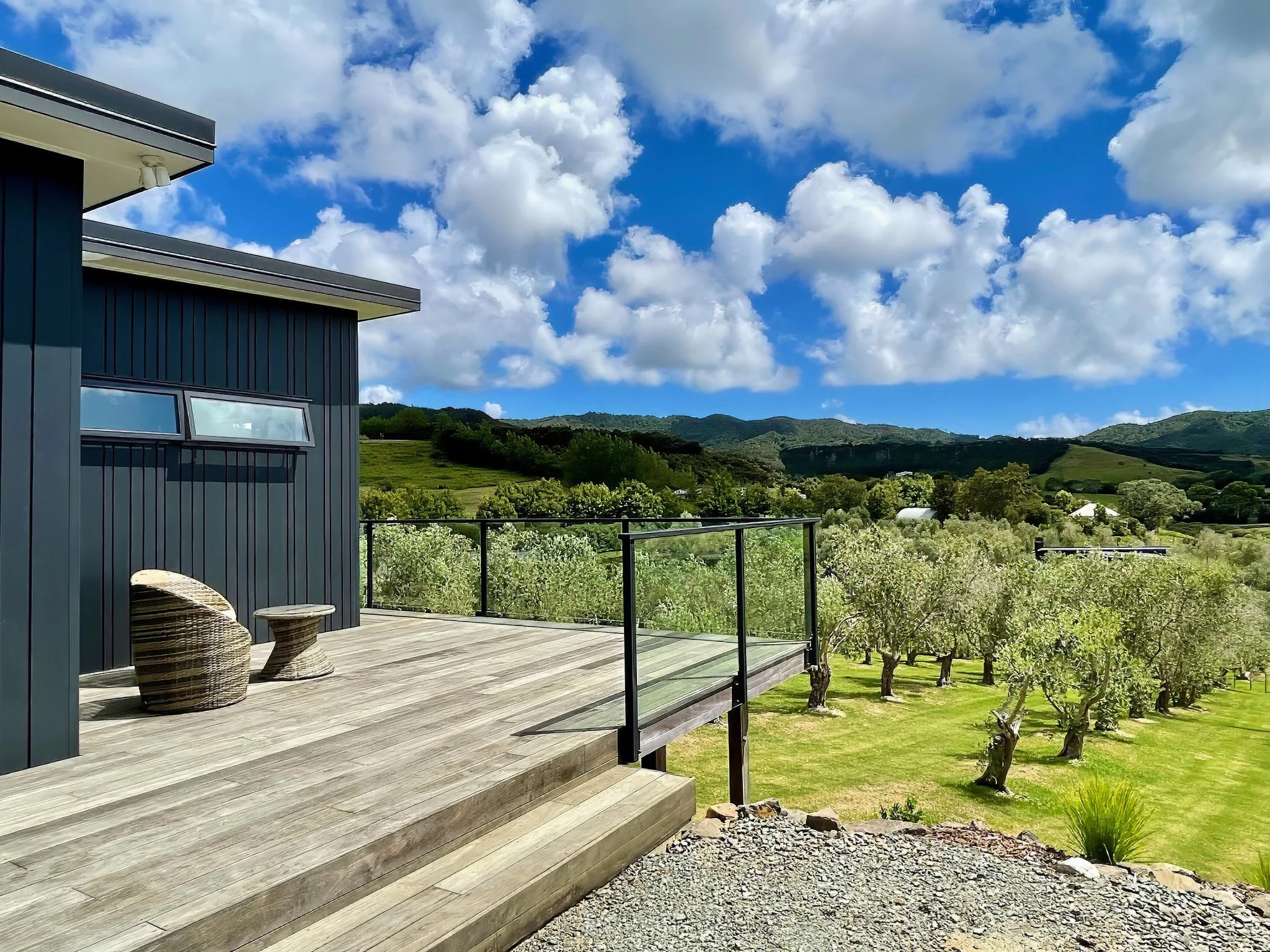 Contemporary new home build with outdoor entertaining deck, certified builders Mangawhai