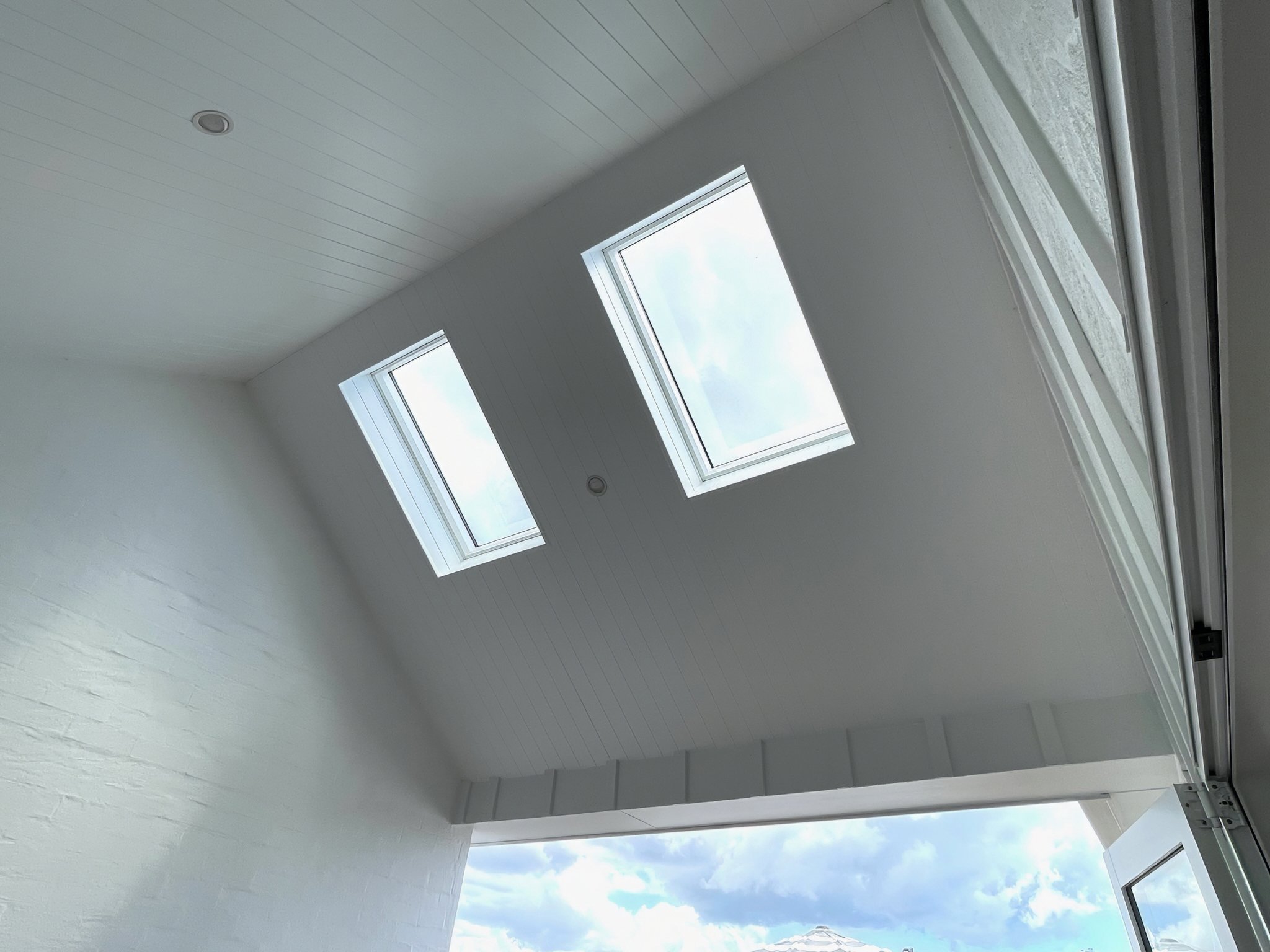 Swordfish new home Mangawhai skylights and gabled timber ceiling