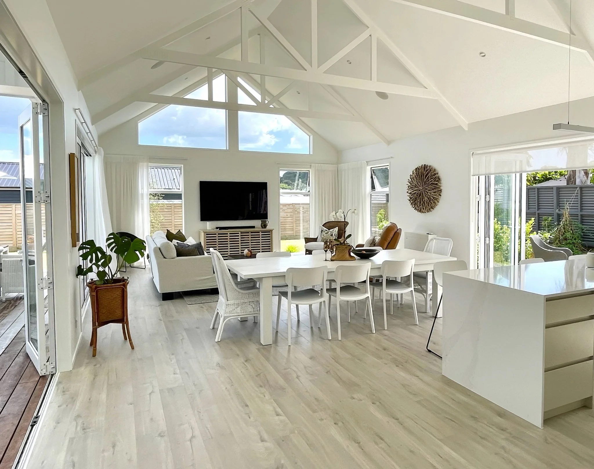 wordfish new home outdoor entertaining area with pool views, Mangawhai