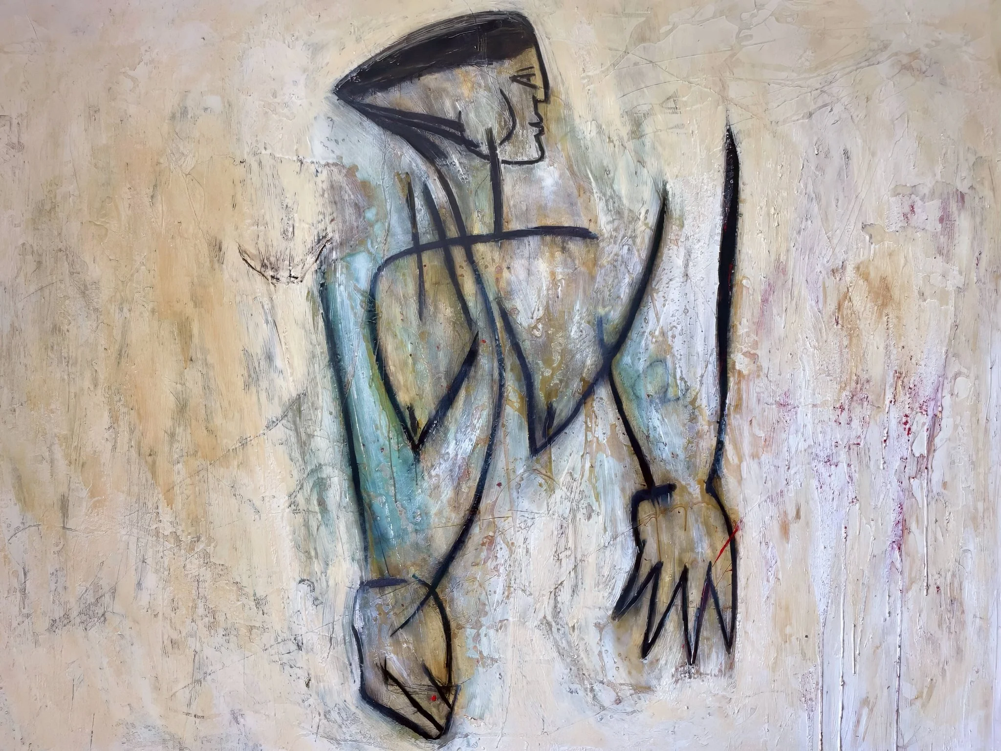 Original abstract artwork in luxury new home interior, Waiotahi Drive Elite Building Mangawhai