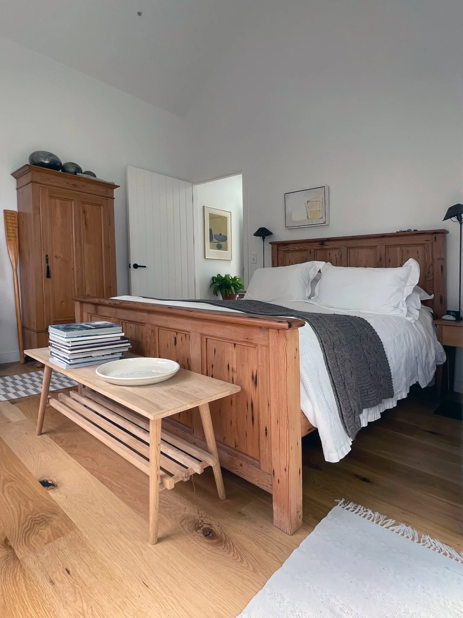 Luxury master bedroom with custom timber bed frame, Waiotahi Drive Elite Building Mangawhai