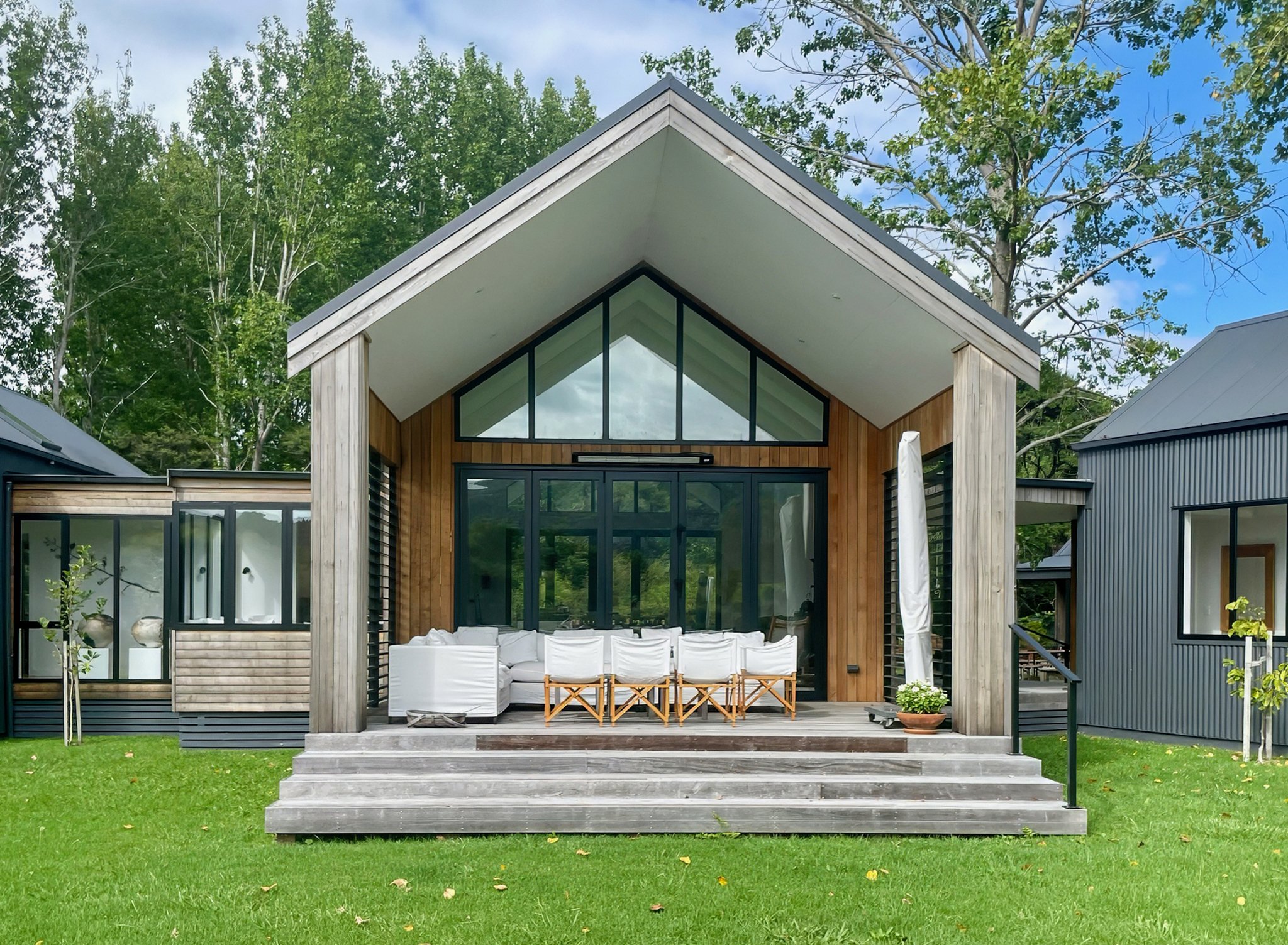 Luxury new home with gabled roof and enclosed front deck, Elite Building Mangawhai
