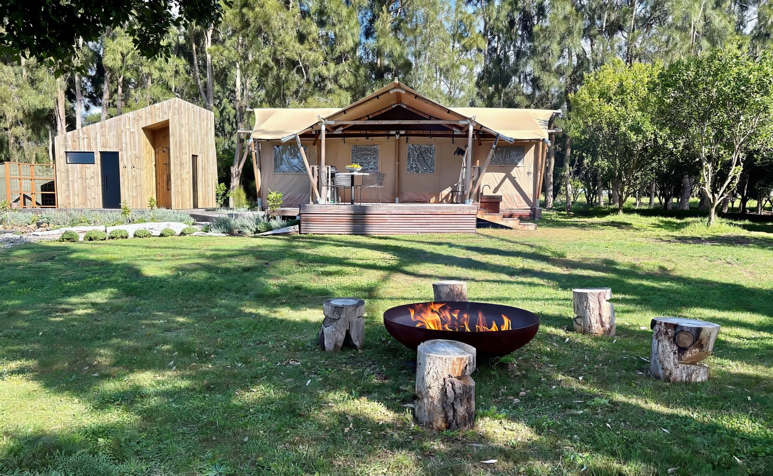 Luxury safari glamping lodge nestled in mandarin orchard, Black Swamp Road, Mangawhai