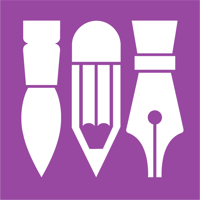 Pink background with a white scissors icon