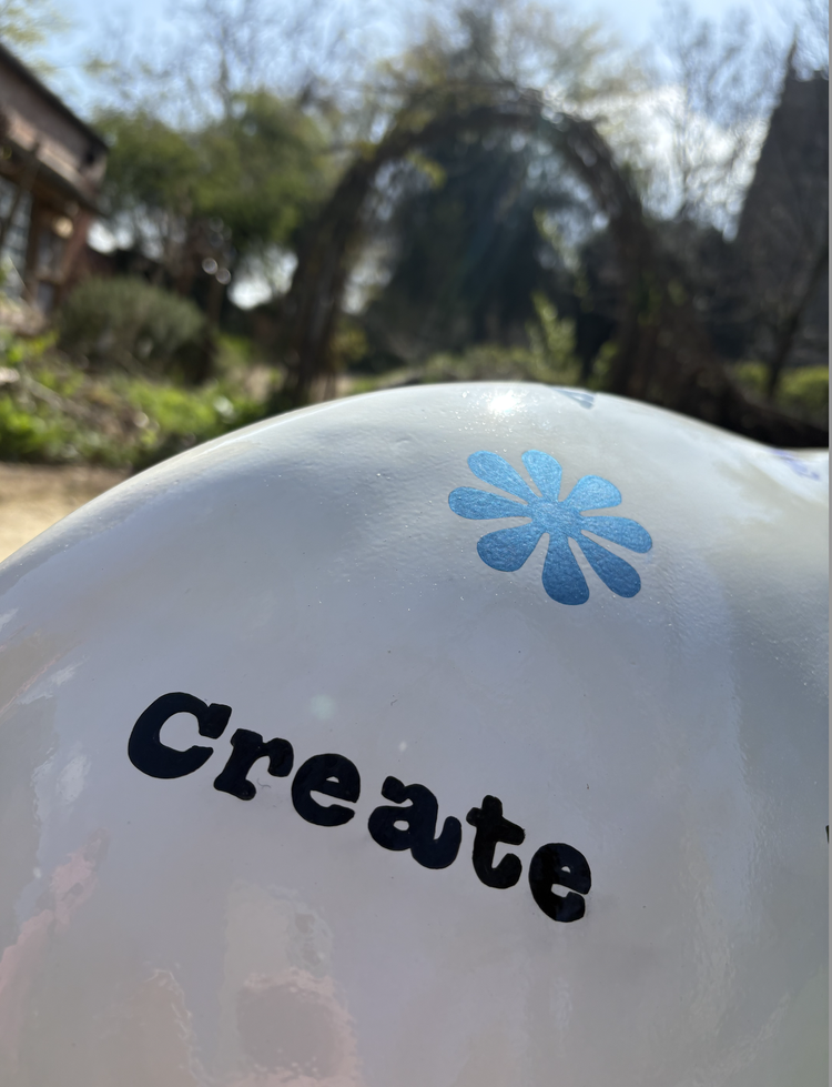 Close-up of Charnwood Arts' Elephant as part of the LOROS Stomp Around 2025 trail. 