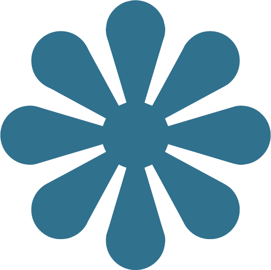 Icon with an orange background featuring a white, stylized human figure with arms raised.