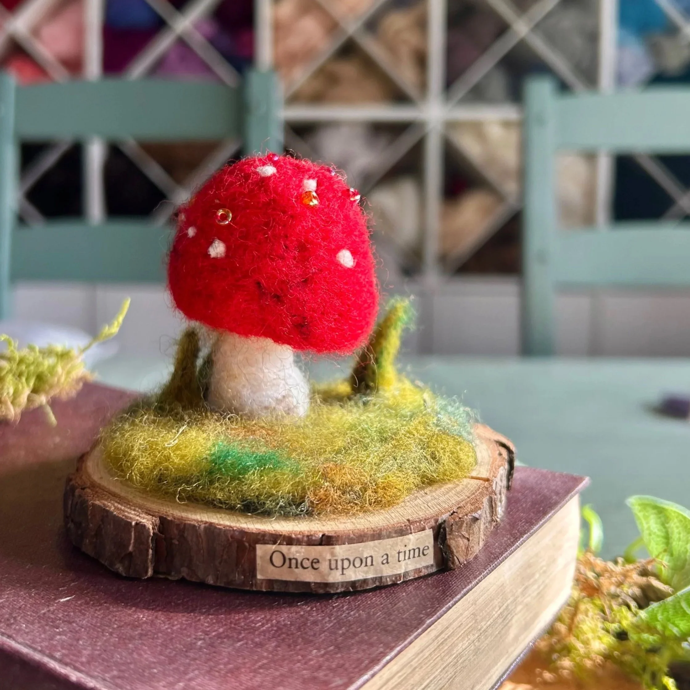 Felted Mushroom Scene