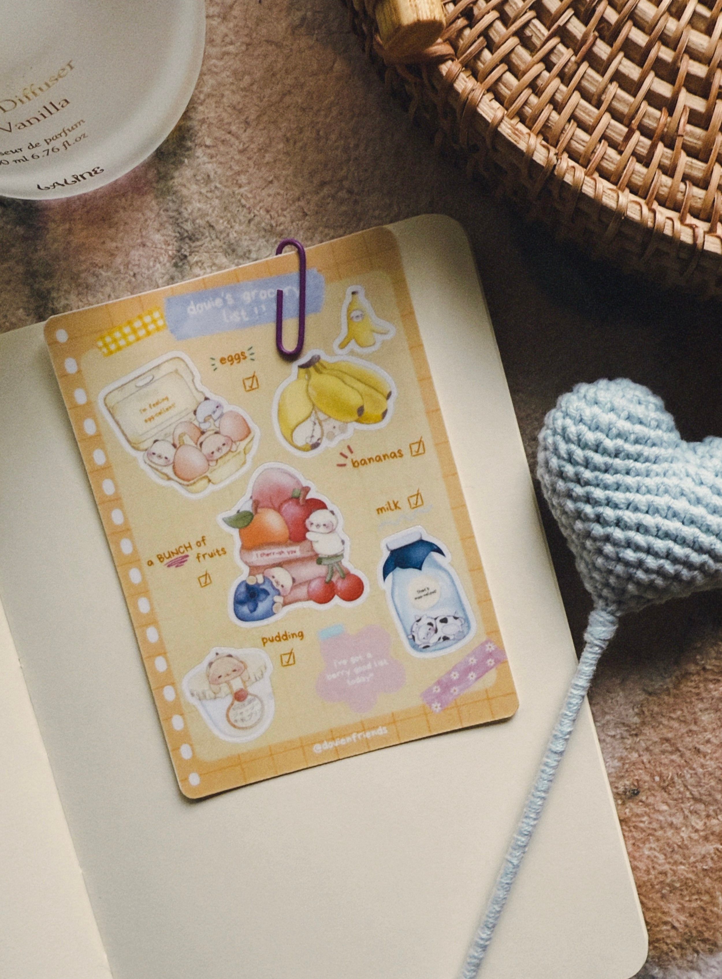 "Douie's Grocery List" Sticker Sheet 🛒