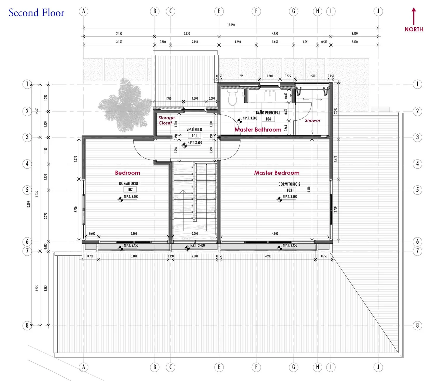 Second floor plan of the residence at The Sanctuary Estate