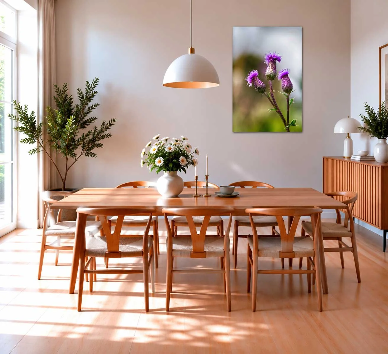 Skandinavisk-spisestue-med-lilla-blomsterkunst(2).jpg