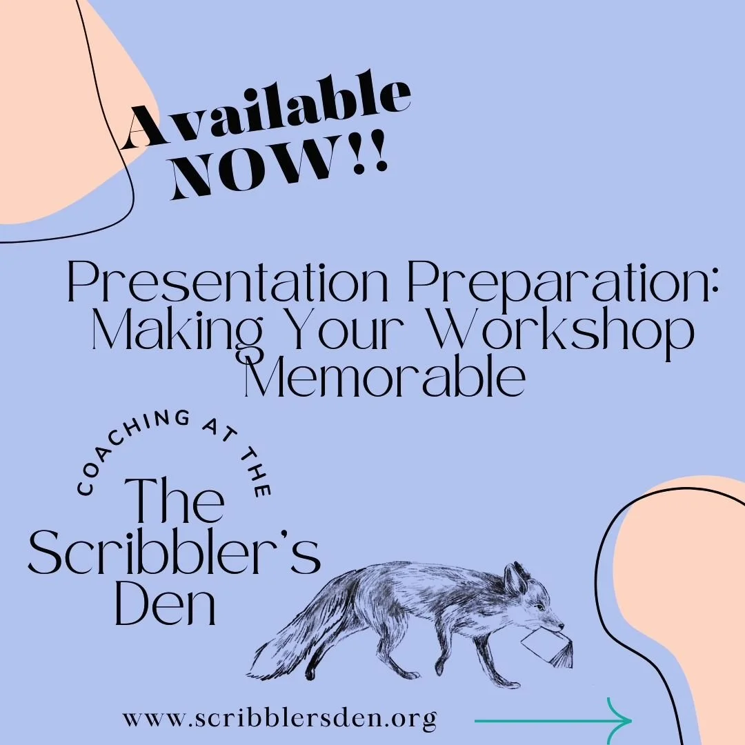 The Scribbler's Den is excited to announce its Coaching Packages! If you've been invited to speak or present at a conference, we're here to help you prepare. Our education experts will help you hone your lecture into an unforgettable and impactful ex