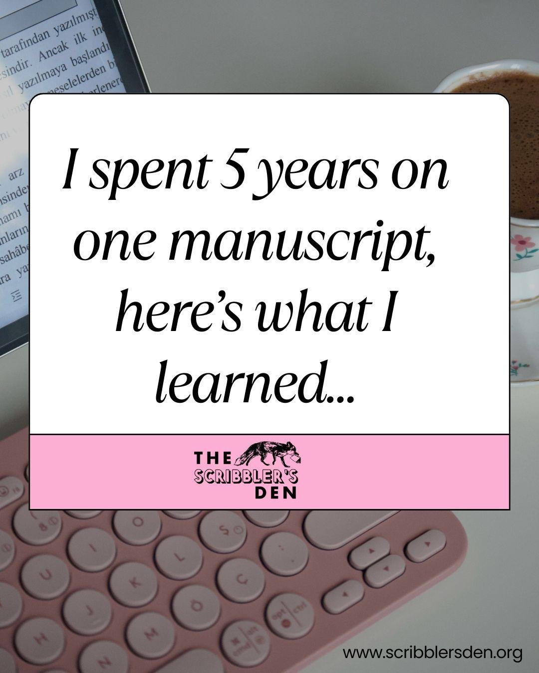 Hot take for writers: Spending 5 years on one manuscript isn&rsquo;t failure. ✍️ I drafted the story I'm querying in 2020. Two massive restructures later&hellip; I finally finished the latest revision. And the truth is&mdash;this project taught me mo