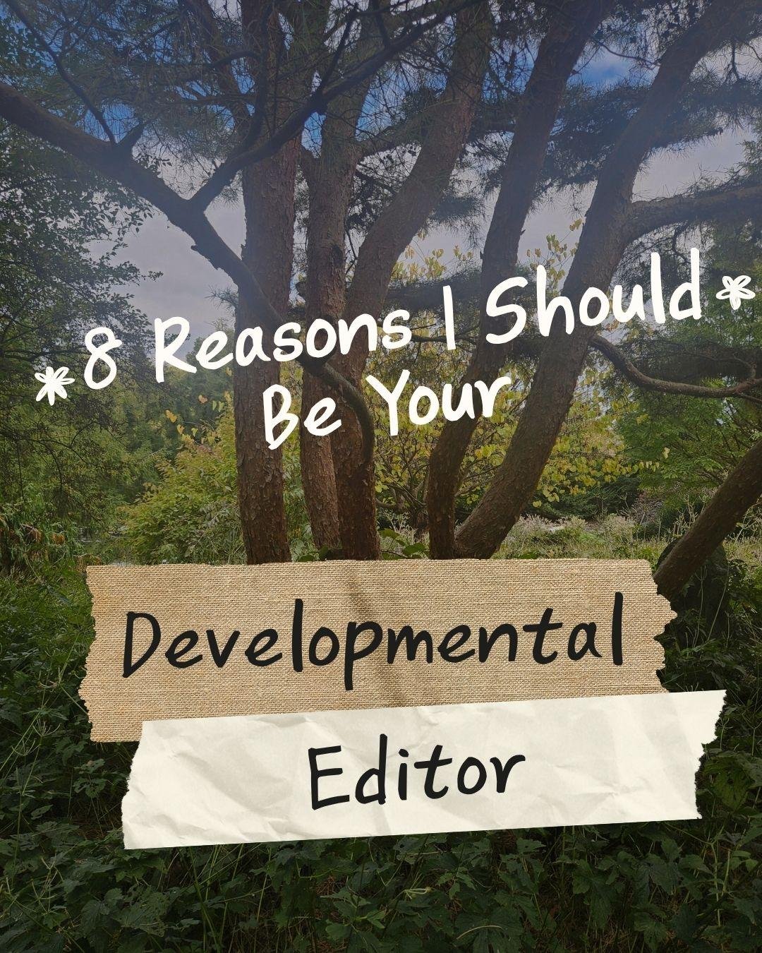 I want to be YOUR Developmental Editor! I&rsquo;m great at story structure and pacing. I love helping authors sort through their story and tighten everything&ndash;especially those murky middles. I&rsquo;m a Nerd for Words: I love deep dives into nua