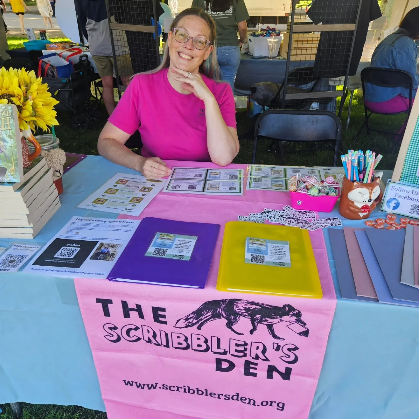 We're all set up!!! Come say hi @pghbookfest !!