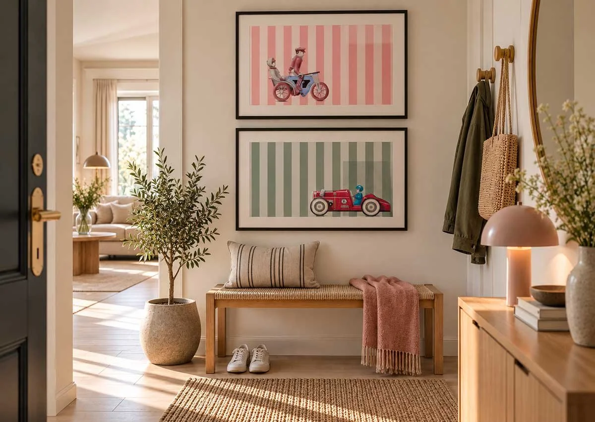 Sunlit-Scandinavian-Entryway-with-Vintage-Prints.jpg