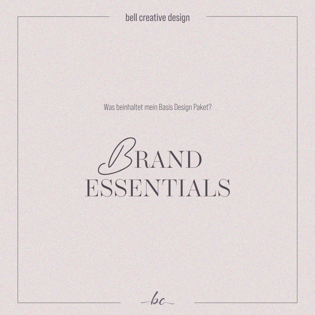 Ich biete verschiedene Branding Pakete an. Heute m&ouml;chte ich dir mein Basis Paket Brand Essentials vorstellen.

Mein Basis Design Paket ist f&uuml;r alle gedacht, die gerade mit ihrem Unternehmen beginnen und eine visuelle Identit&auml;t brauchen