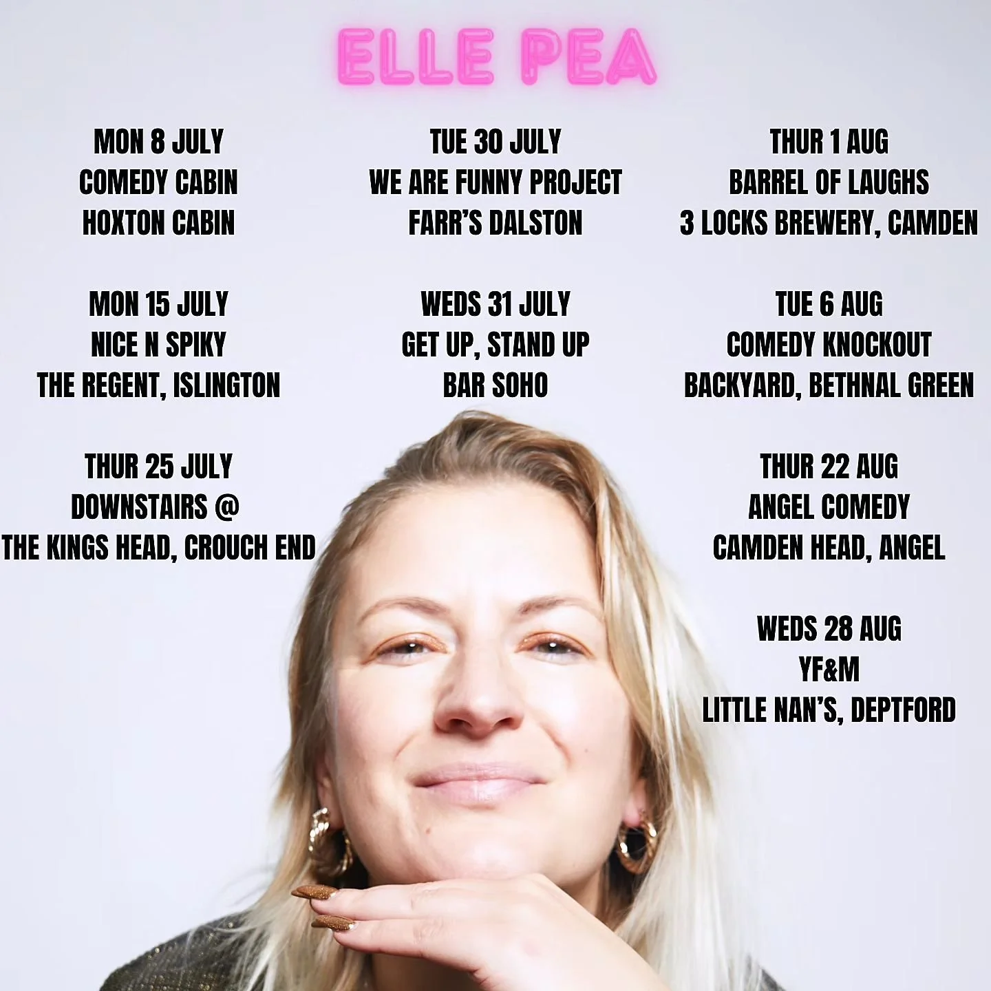 After an acrimonious fall out with my agent* I'm BACK haunting the UK comedy circuit with my devastatingly moving stories about Pop Idol's legacy and other stuff

Come.

(*Just been busy in truth)

#comedy #standupcomedylondon #femalecomic #femalecom