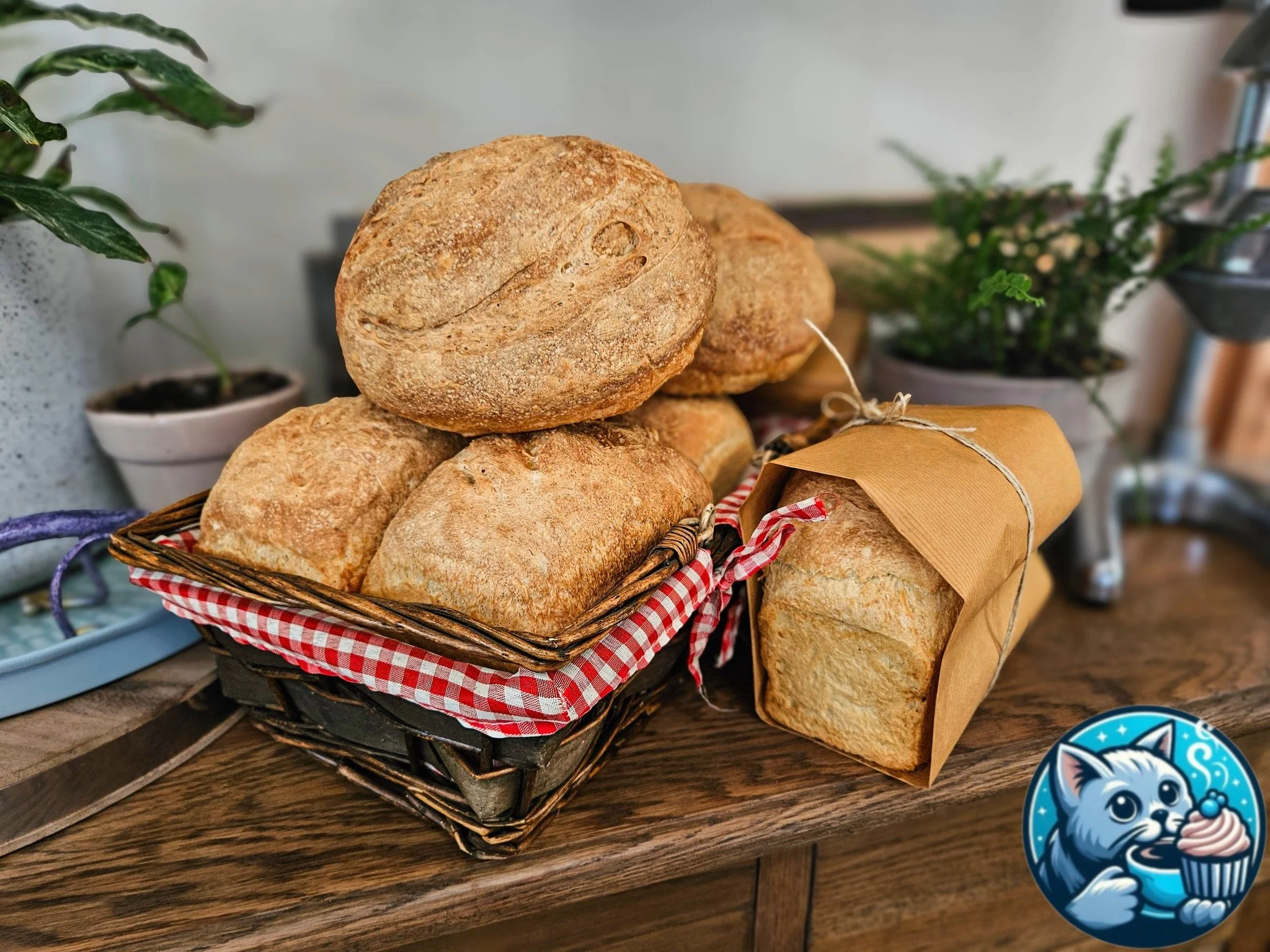 Bread! With our Italian night coming up, Anne's been practicing her bread making. Today we have the first batch for sale, come on in from today till Monday to give our bread a try. Better hurry I've only got 2 left today!