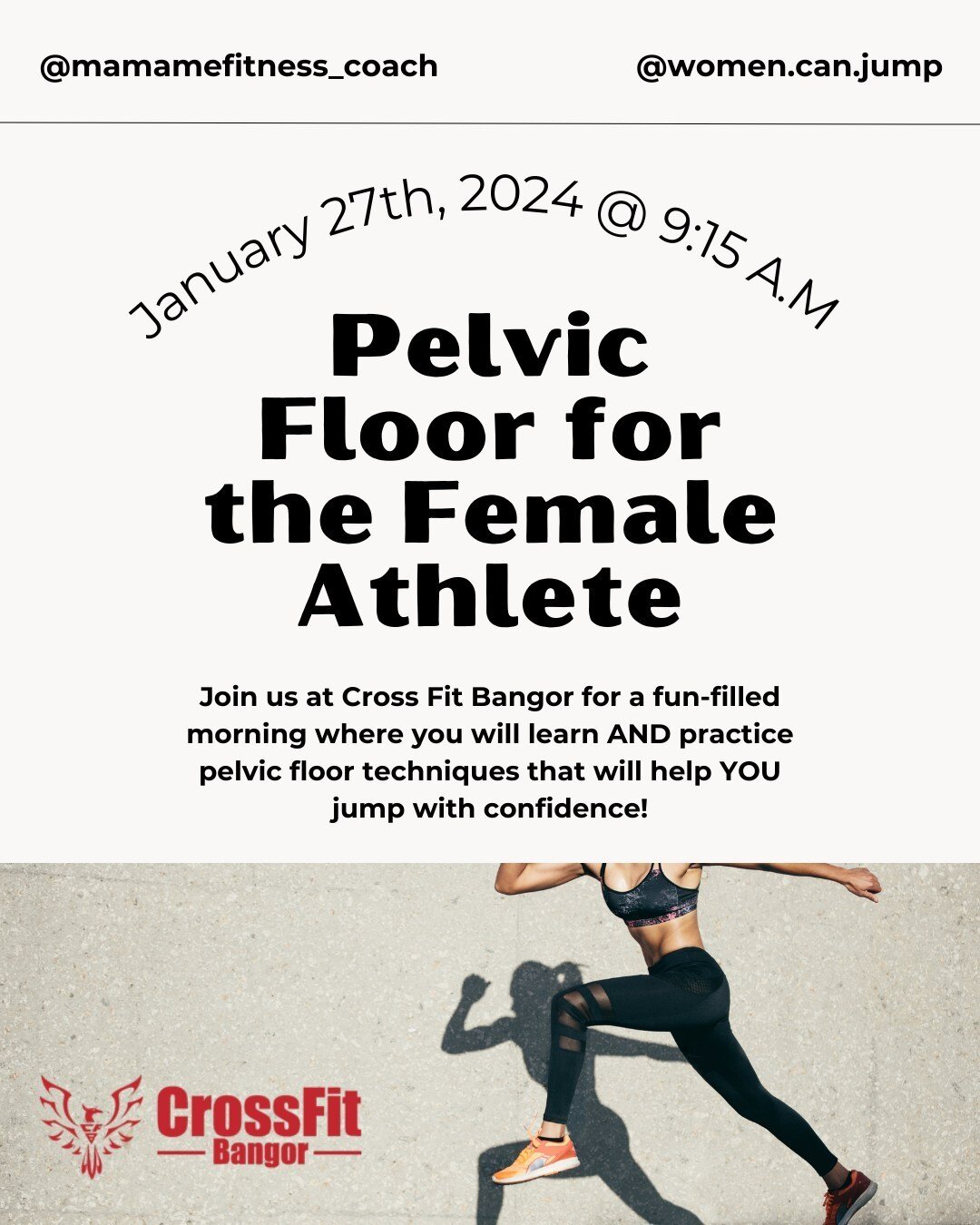 Just a few spots left! Link in Bio

➡This fun and educational workshop is aimed to teach you how to effectively address your pelvic floor while exercising and learn about its significance during overload type movements.

➡The pelvic floor is an impor