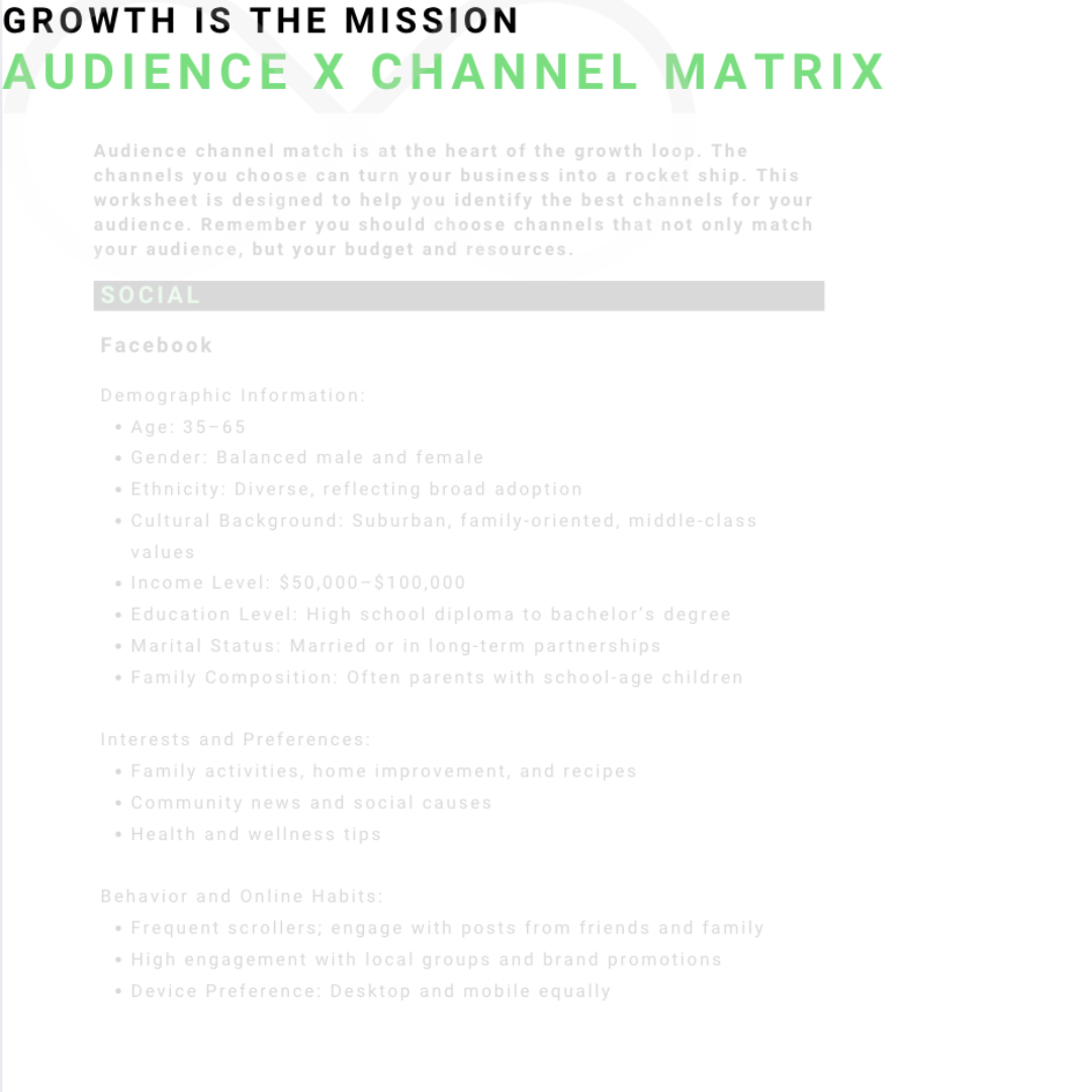 Audience x Channel Matrix