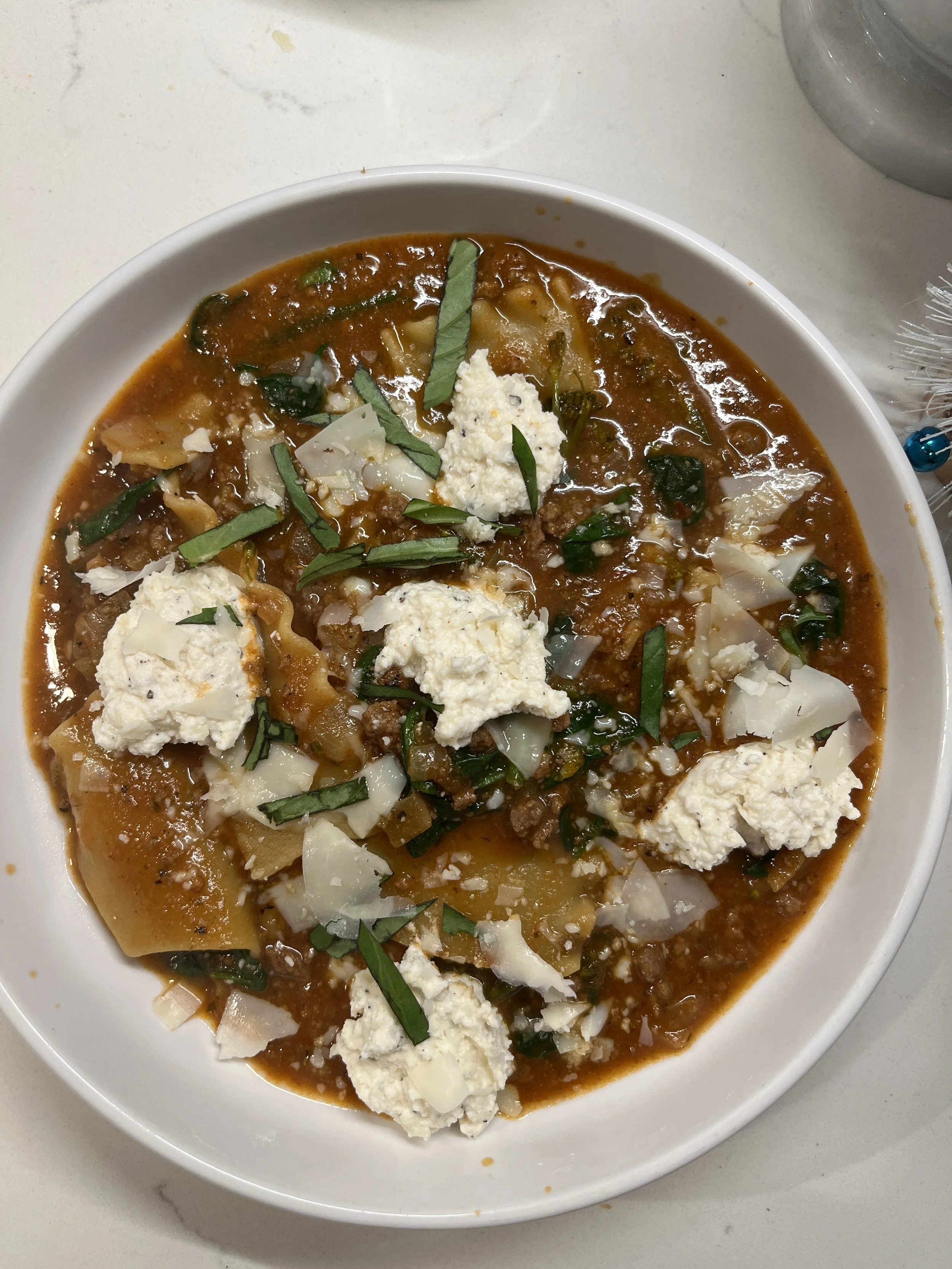Healthier Lasagna Soup