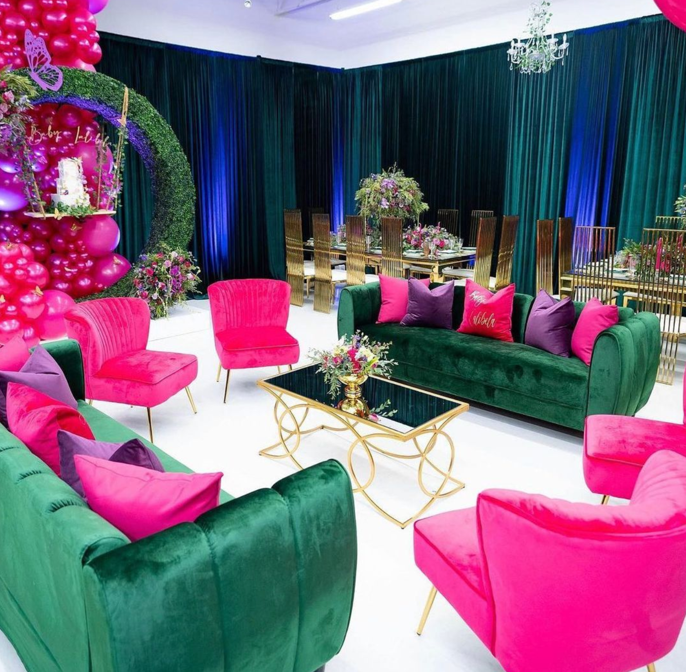 Wall to Wall Drape, Emerald Green Velvet