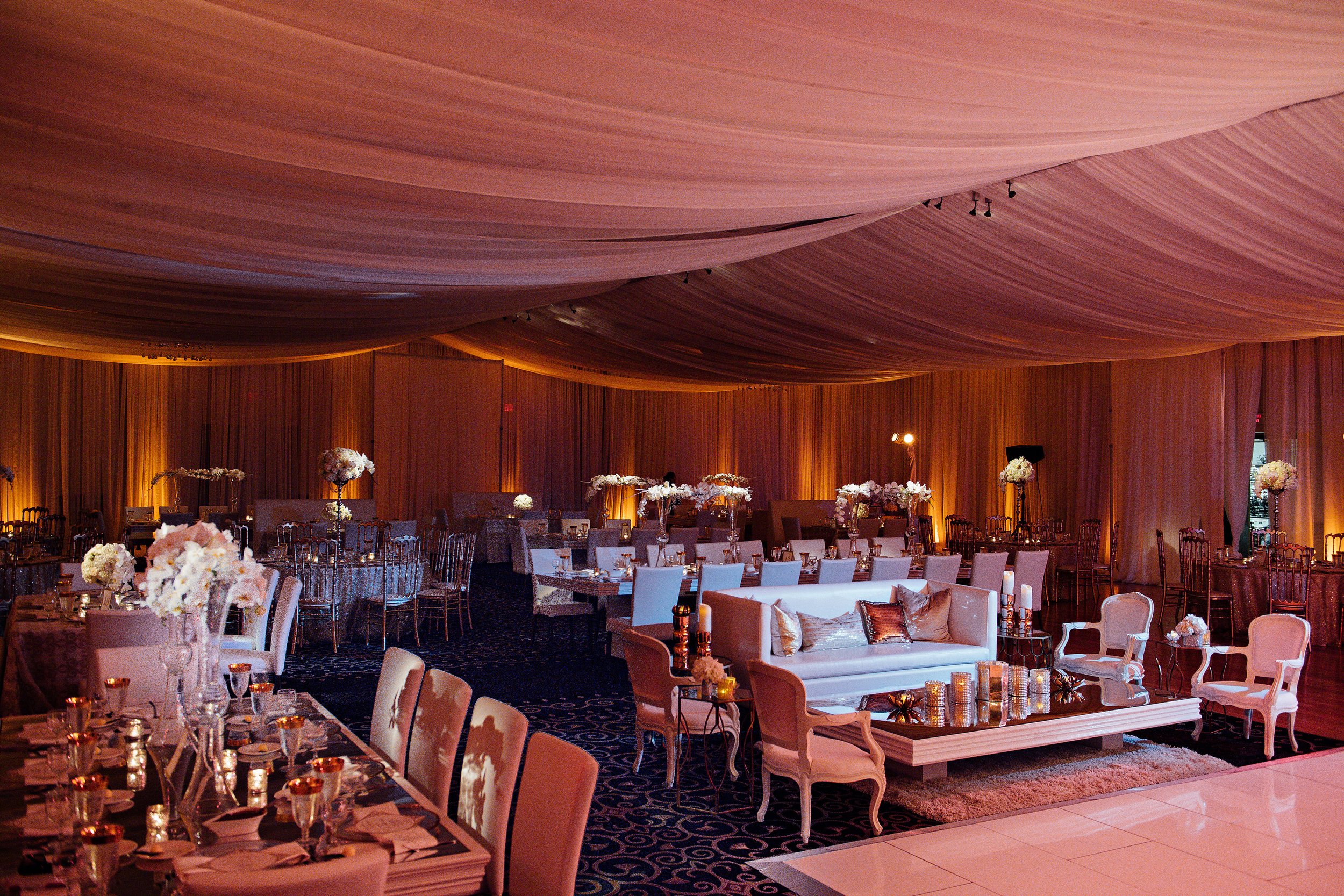 Full Coverage Ceiling Drape, White Sheer